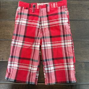 💜3/$15 Seven Souls Red & Black Plaid Flat Front Bermuda Shorts Boys 7